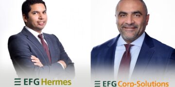 ماجد العيوطي، الرئيس في إي اف چي هيرميس و طلال العياط، الرئيس التنفيذي لشركة إي اف چي