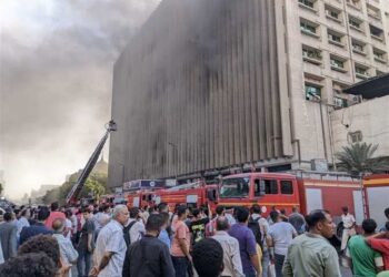 حريق سنترال رمسيس بالقاهرة