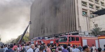 حريق سنترال رمسيس بالقاهرة