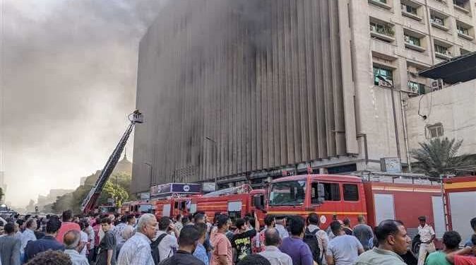 حريق سنترال رمسيس بالقاهرة