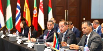 وزير المالية خلال اجتماع مجموعة العشرين في القاهرة