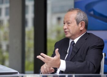 جانب من لقاء جانب نجيب ساويرس