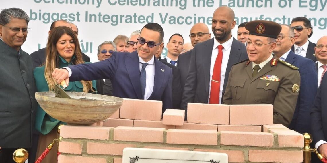 جانب من فعاليات وضع حجر الأساس لمصنع شركة جينفاكس إيجيبت