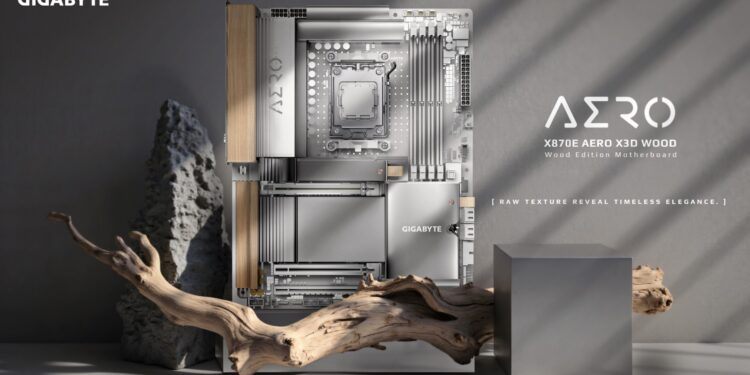 جيجابايت تطلق اللوحة الأم X870E AERO X3D WOOD بتصميم خشبي فاخر